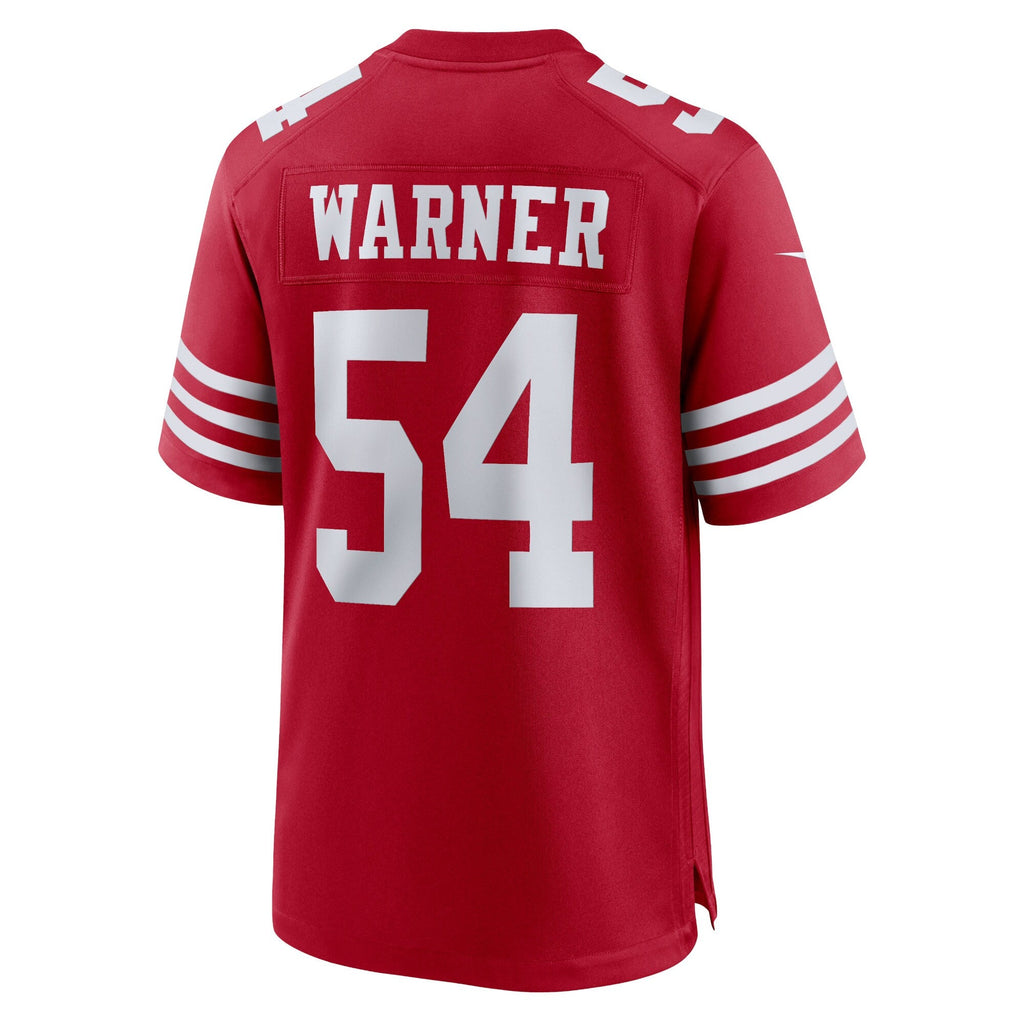 San Francisco 49ers Fred Warner Scarlet Team Game Player Football Jersey