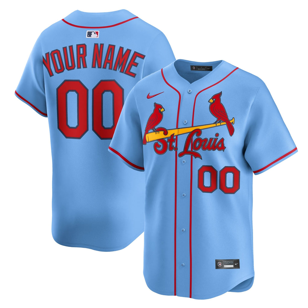 St. Louis Cardinals Light Blue Alternate Limited Custom Baseball Jersey