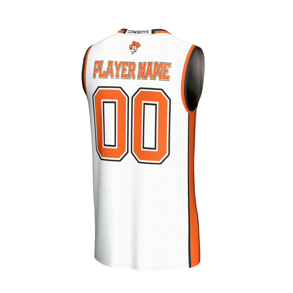 Oklahoma State Cowboys Lightweight Collegiate Basketball NIL Pick-A-Player Fashion Jersey - White