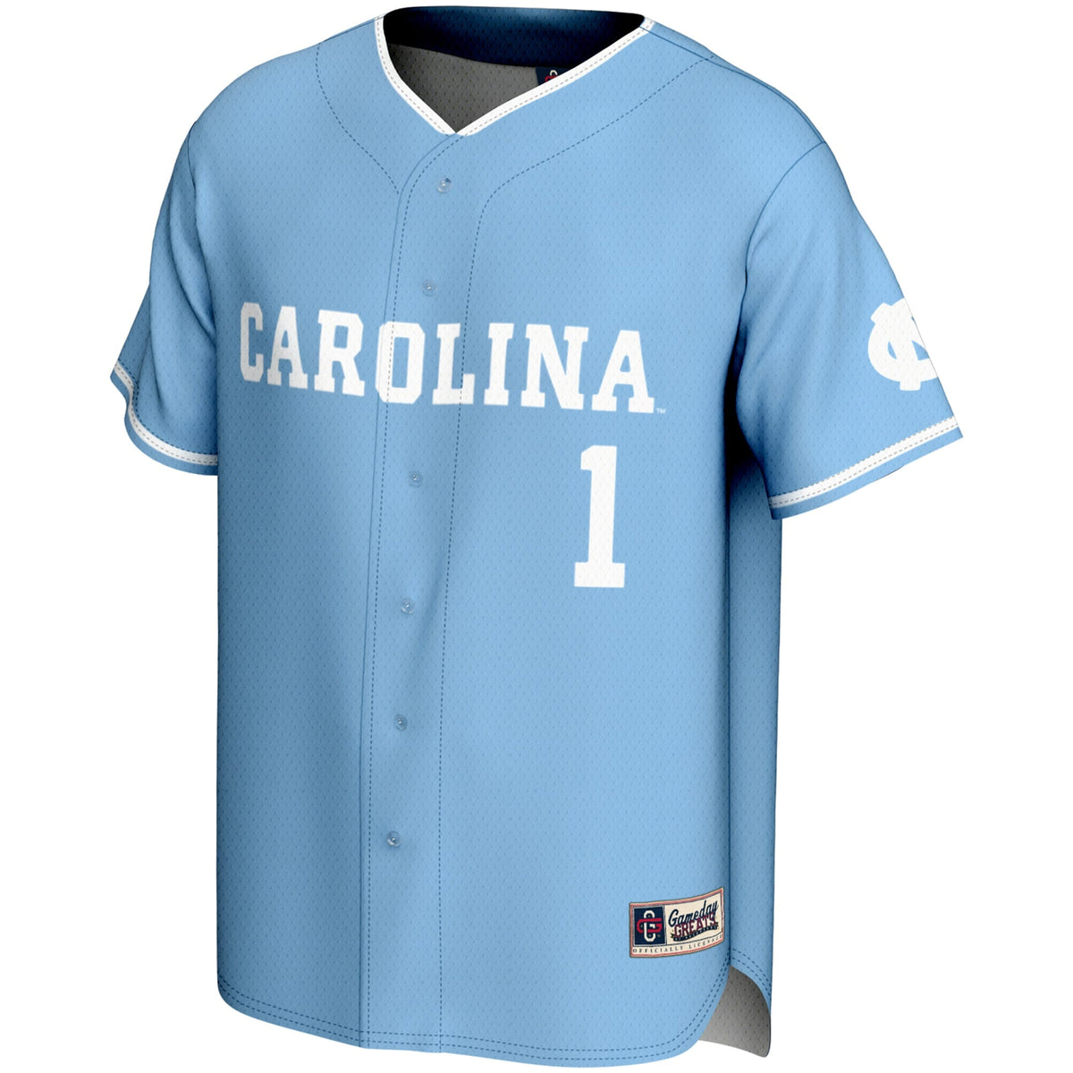 #1 North Carolina Tar Heels Lightweight Baseball Jersey - Carolina Blue