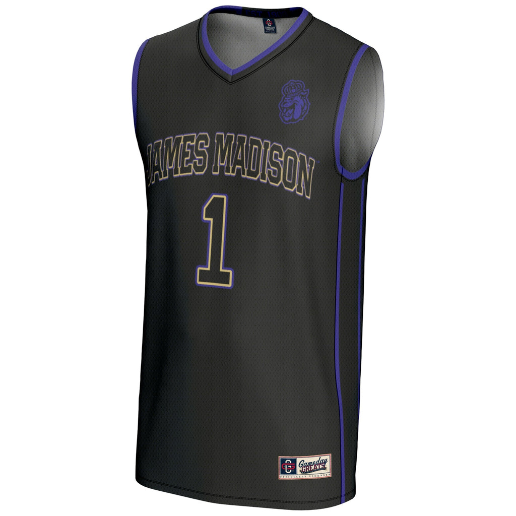 #1 James Madison Dukes Lightweight Basketball Jersey - Black
