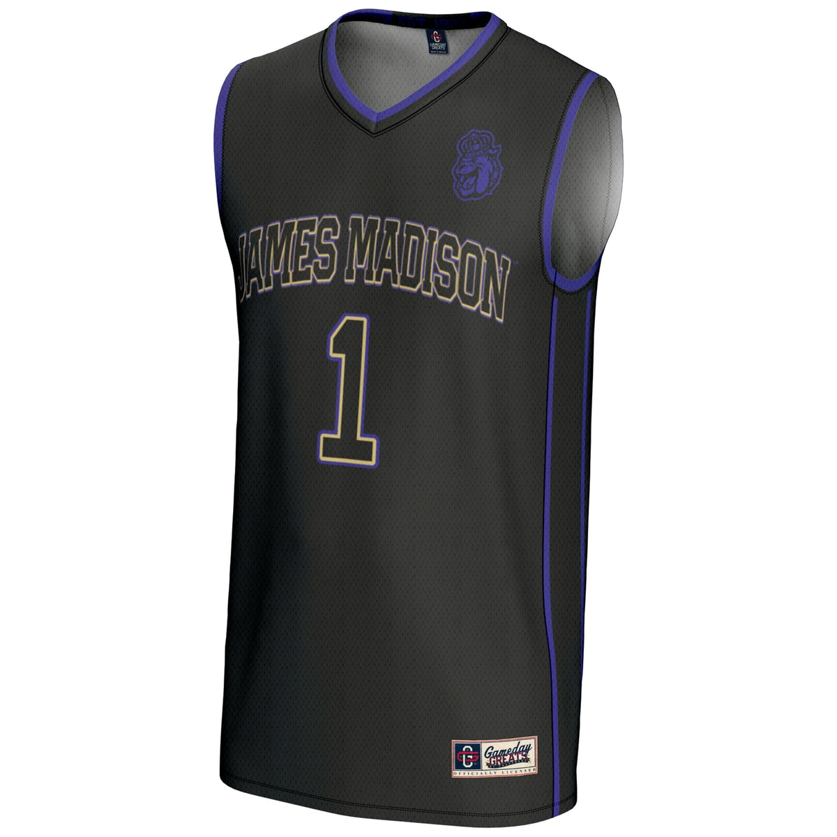 #1 James Madison Dukes Lightweight Basketball Jersey - Black