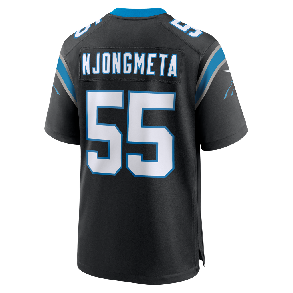 Carolina Panthers Maema Njongmeta Black Team Game Football Jersey