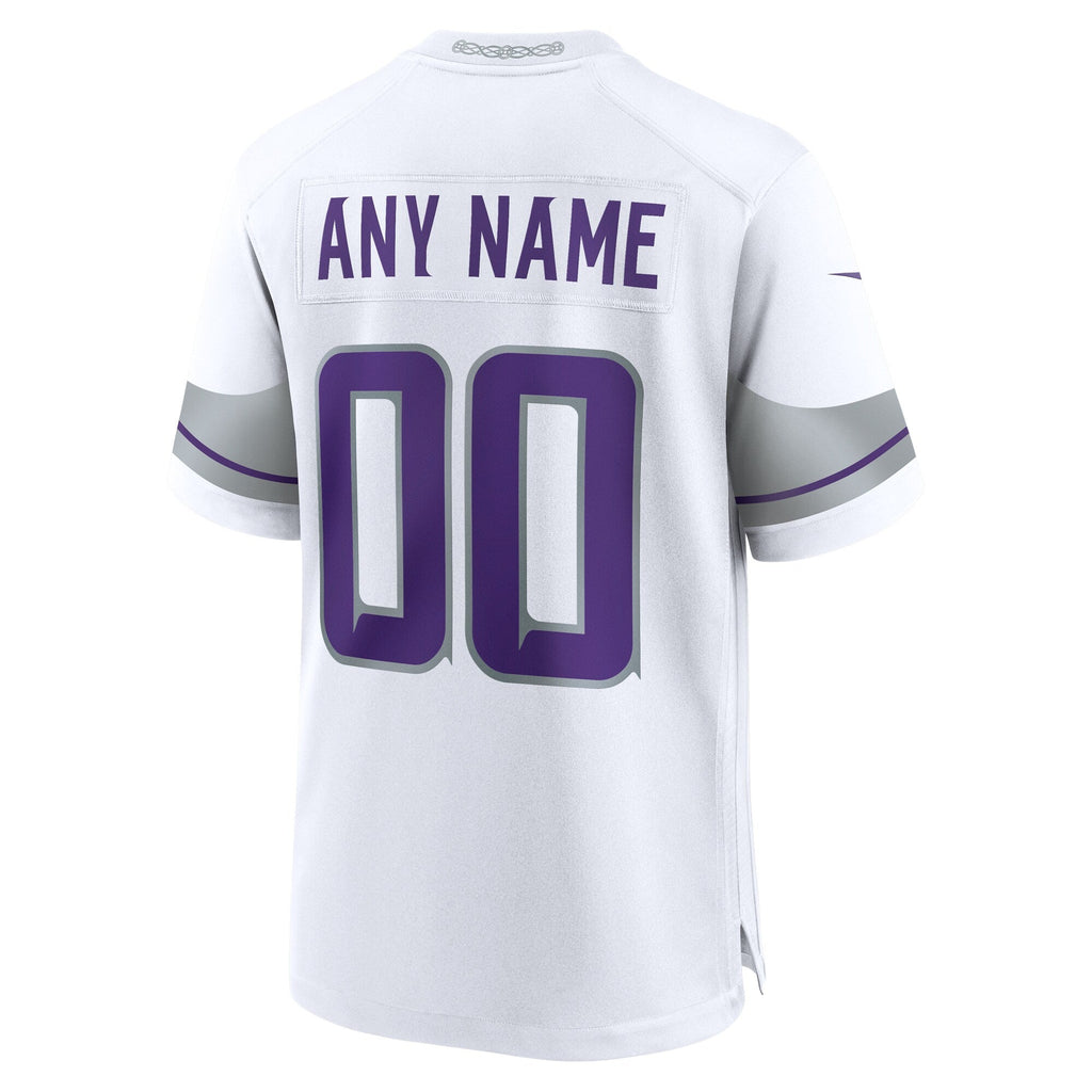 Minnesota Vikings White Alternate Custom Game Football Jersey