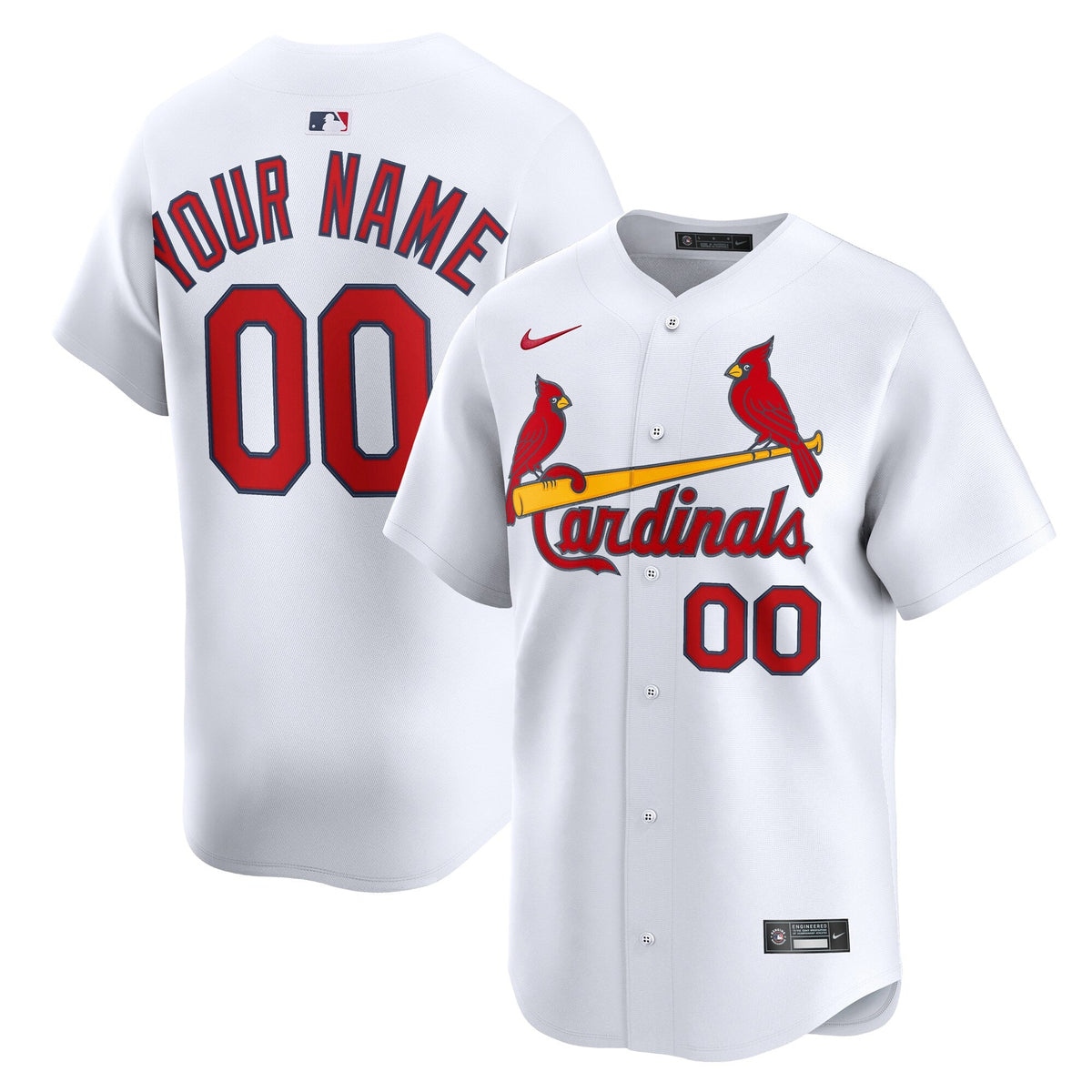 St. Louis Cardinals White Home Limited Custom Baseball Jersey