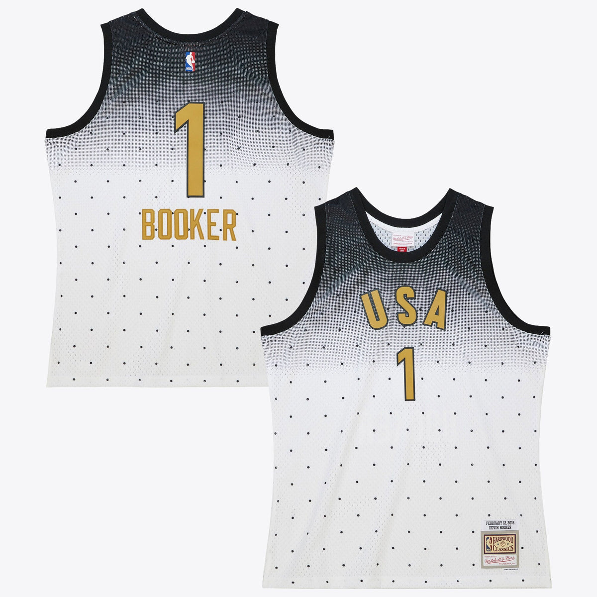NBA Devin Booker 2016 USA Jersey All-Star - White/Black - Style 204329836
