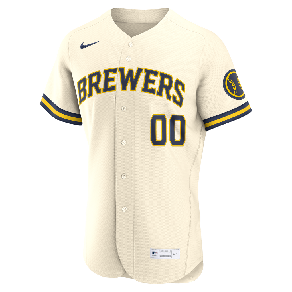 Milwaukee Brewers Cream Home Custom Baseball Jersey