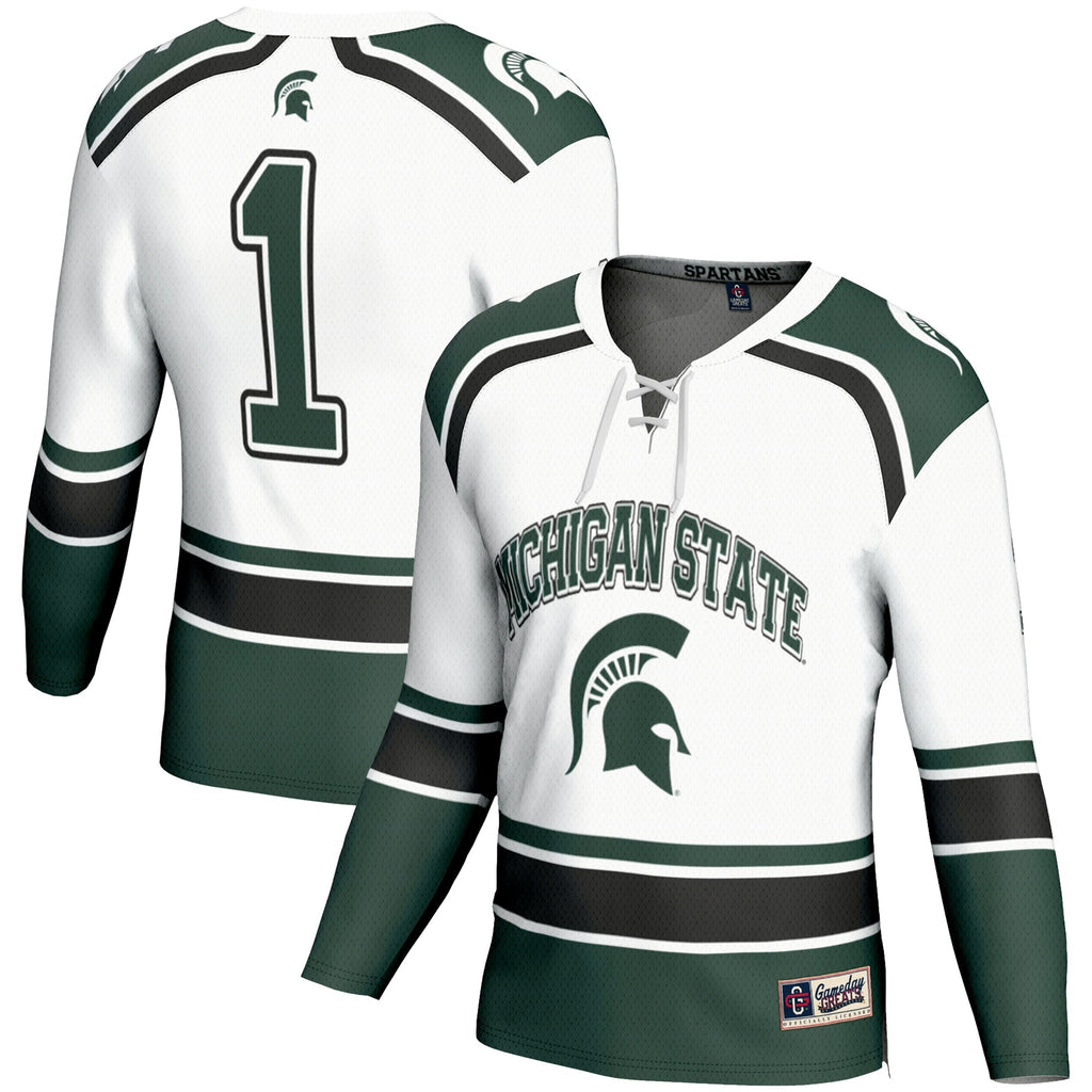 #1 Michigan State Spartans Hockey Jersey - White