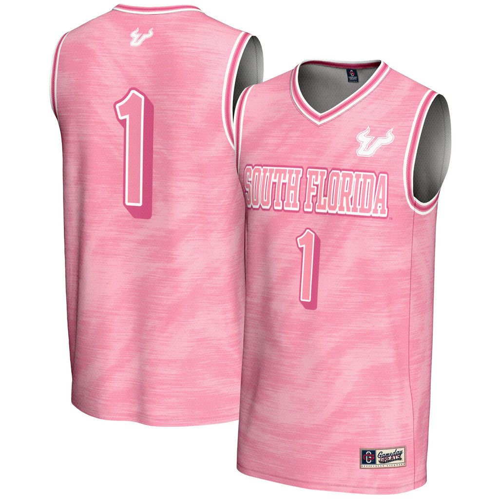 #1 South Florida Bulls Lightweight Basketball Fashion Jersey - Pink
