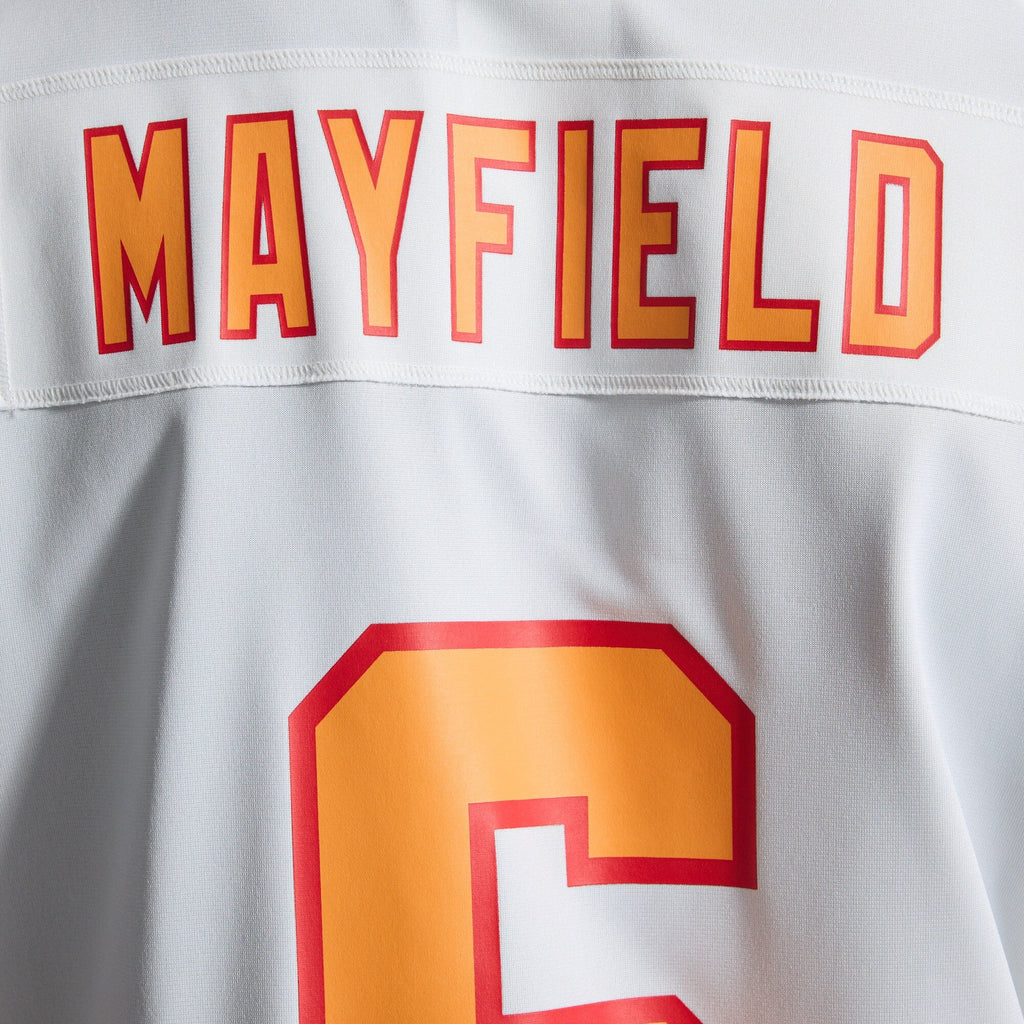 '76 Tampa Bay Buccaneers Baker Mayfield White Player Game Football Jersey