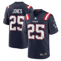 New England Patriots Marcus Jones Navy Game Player Football Jersey