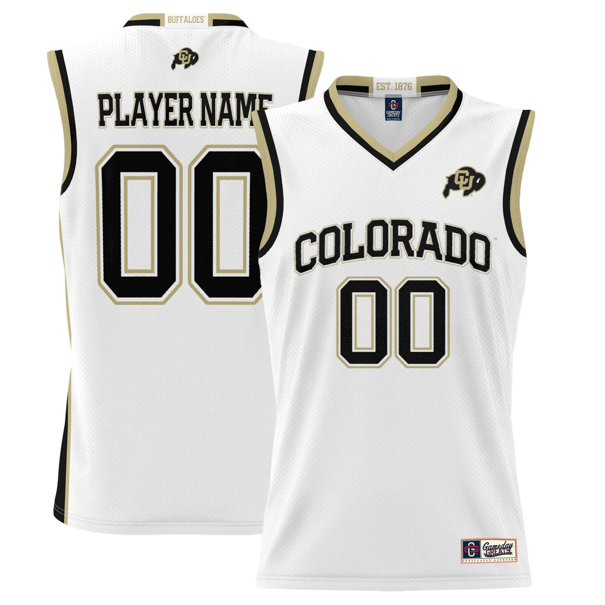 Colorado Buffaloes Lightweight NIL Pick-A-Player Basketball Jersey - White