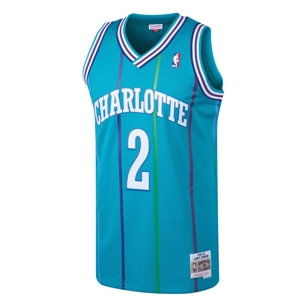 Larry Johnson Teal Charlotte Hornets 1992-93 Hardwood Classics Swingman Jersey