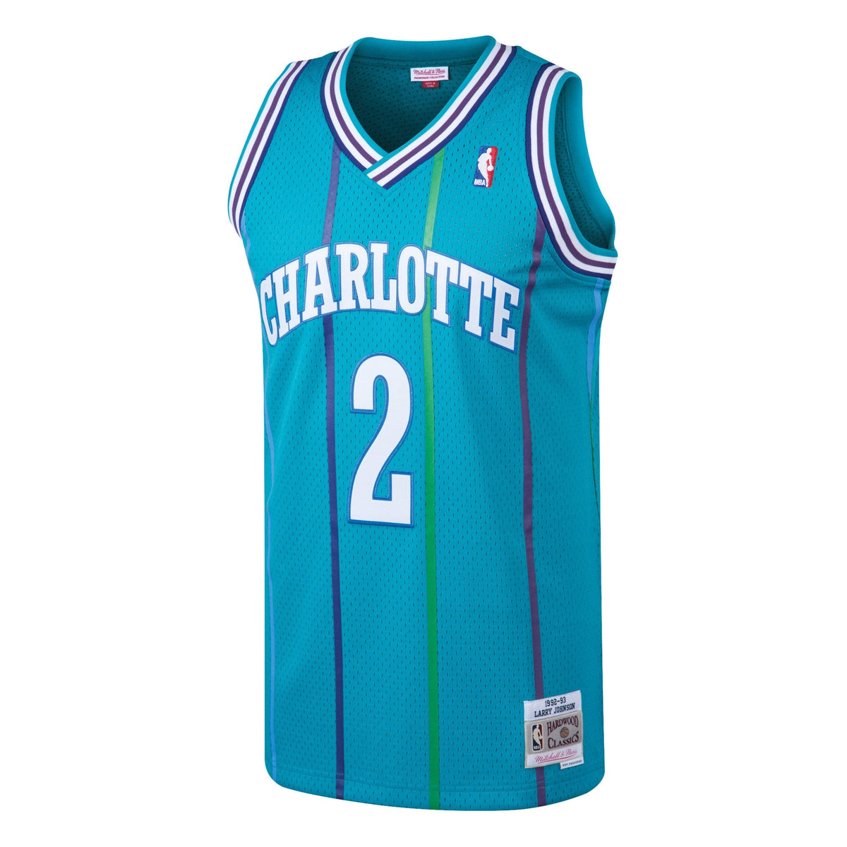 Larry Johnson Teal Charlotte Hornets 1992-93 Hardwood Classics Swingman Jersey
