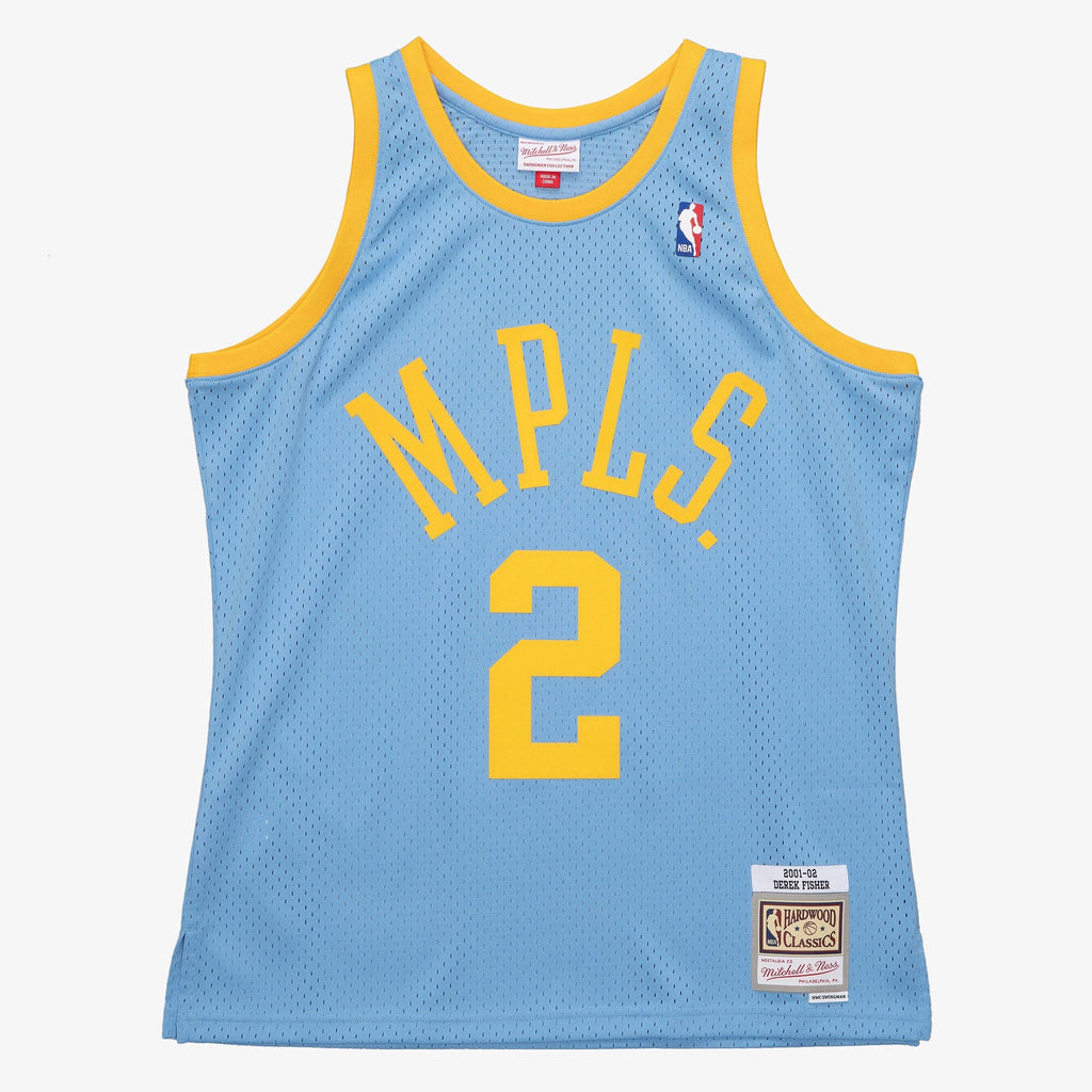 Los Angeles Lakers Derek Fisher 2001 Swingman Jersey - Columbia Blue
