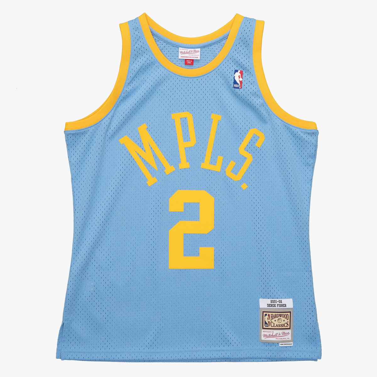 Los Angeles Lakers Derek Fisher 2001 Swingman Jersey - Columbia Blue