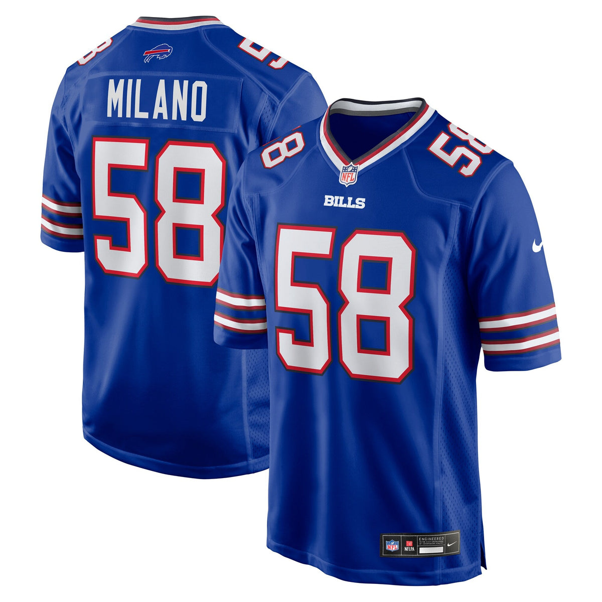 Buffalo Bills Matt Milano Royal Game Player Football Jersey