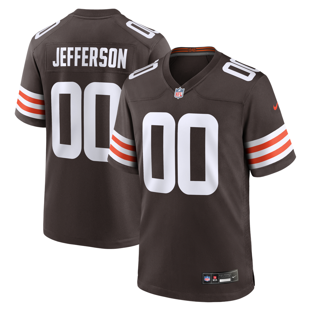 Cleveland Browns Justin Jefferson Brown Game Football Jersey