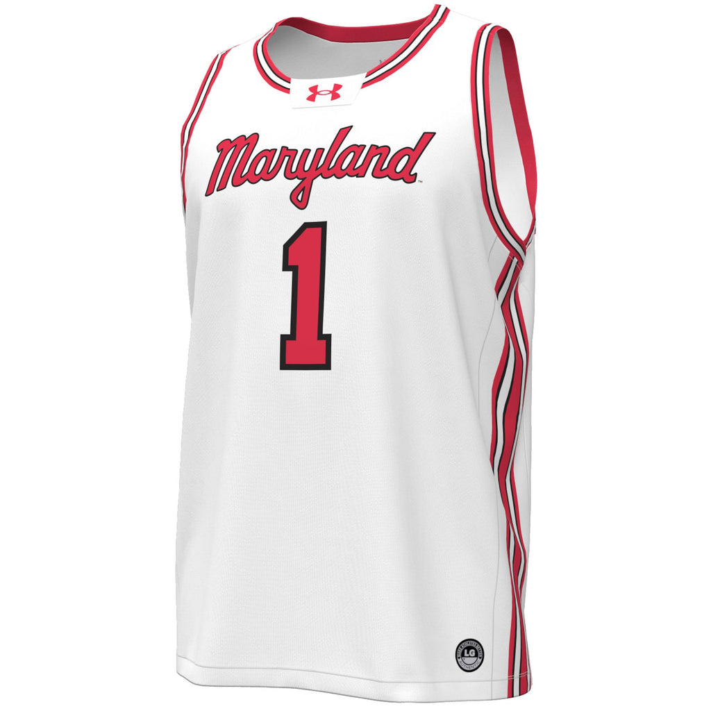 #1 White Maryland Terrapins Throwback Replica Basketball Jersey