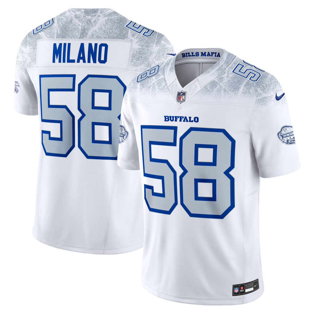 Buffalo Bills Matt Milano White 2025 Rivalries Collection Stitched Limited Football Jersey