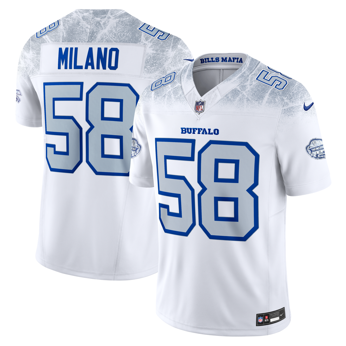 Buffalo Bills Matt Milano White 2025 Rivalries Collection Stitched Limited Football Jersey