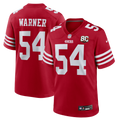San Francisco 49ers Fred Warner Scarlet 80th Anniversary Game Football Jersey