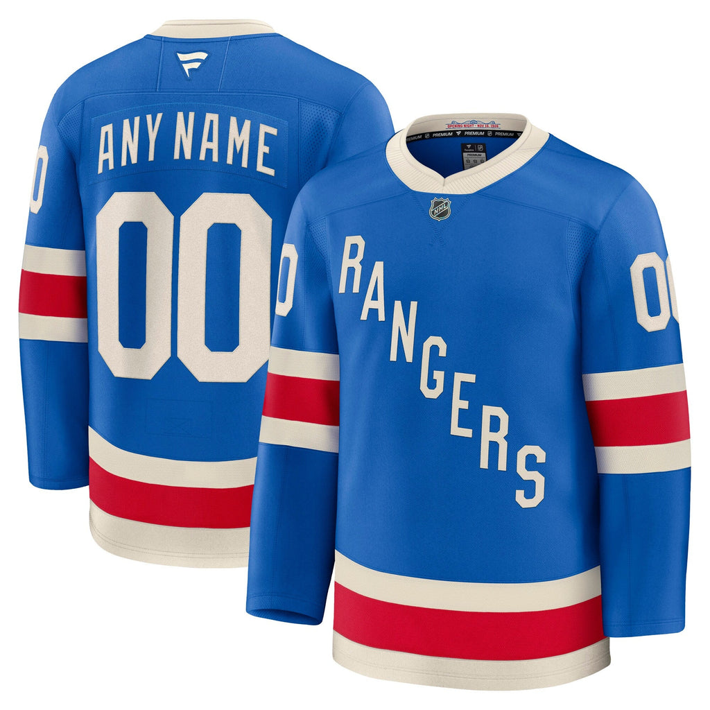 New York Rangers Blue Centennial Premium Custom Jersey