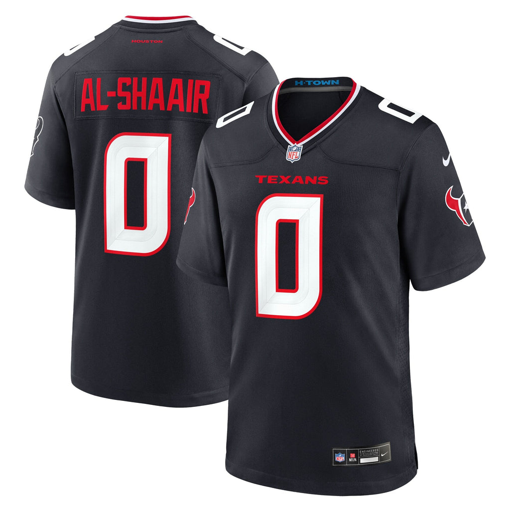Houston Texans Azeez Al-Shaair Navy Team Game Football Jersey