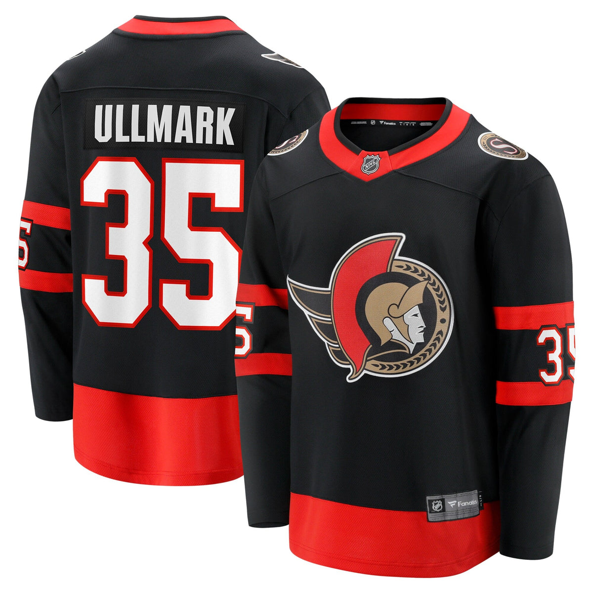 Ottawa Senators Linus Ullmark Black Home Premier Breakaway Player Hockey Jersey