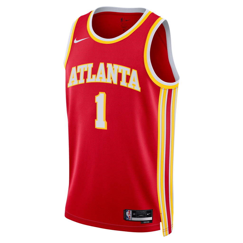 Atlanta Hawks Icon Edition Swingman Jersey - Red - Jalen Johnson