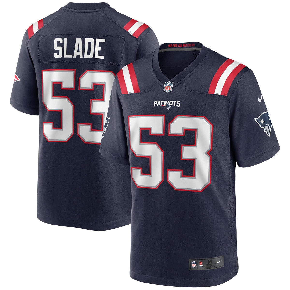 New England Patriots Chris Slade Navy Game Retired Player Football Jersey