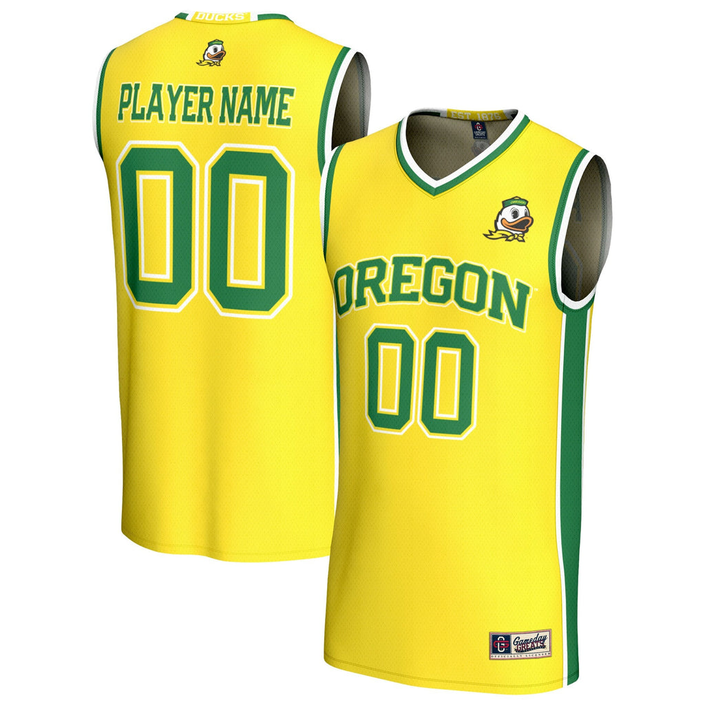 Oregon Ducks Lightweight Collegiate Basketball NIL Pick-A-Player Fashion Jersey - Yellow