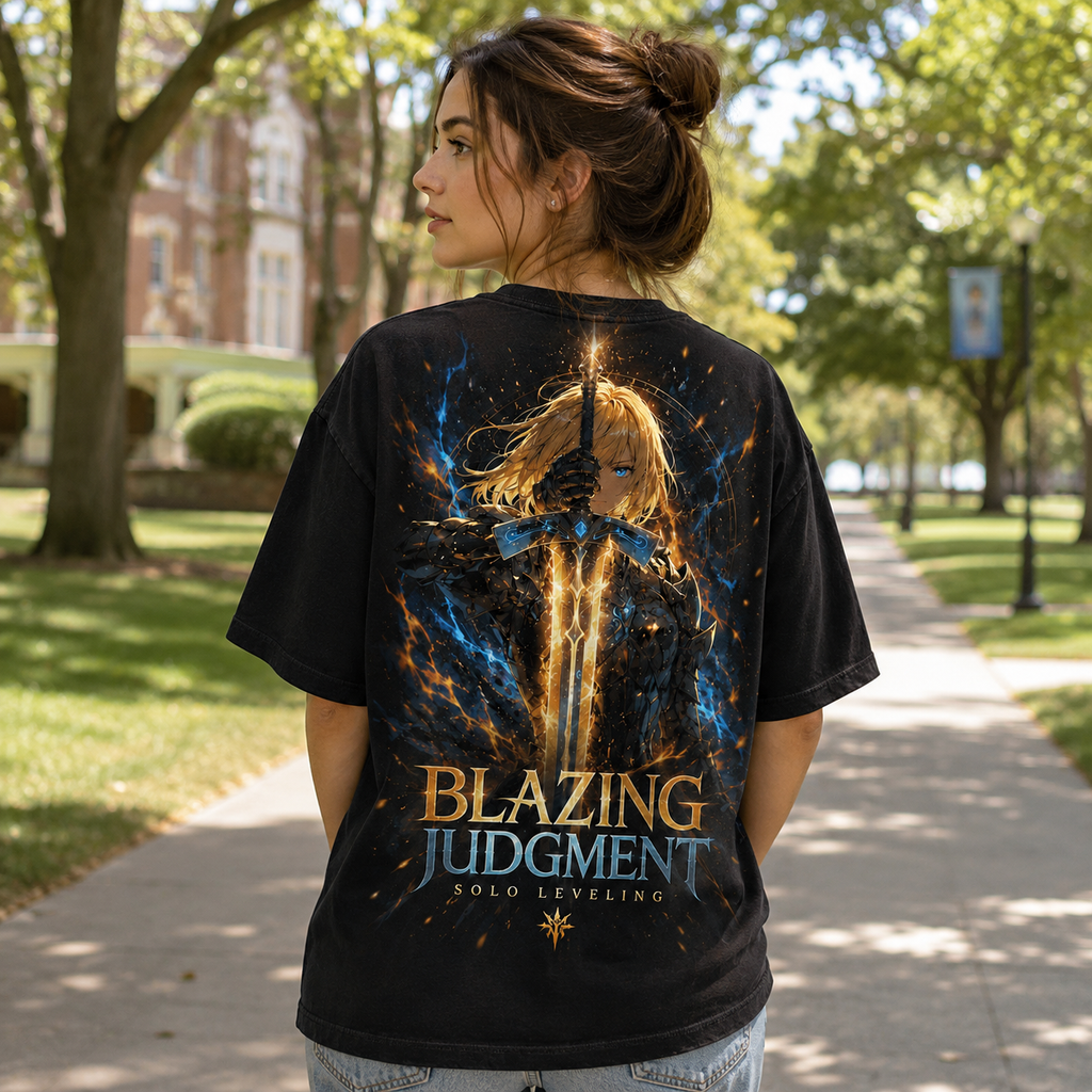 Cha Hae-In Solo Leveling Anime Graphic Tee - Blazing Judgment