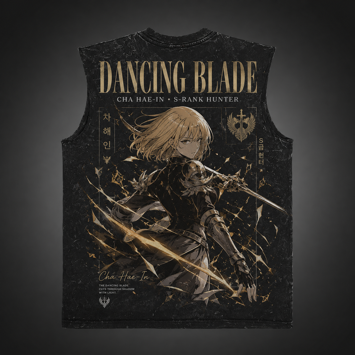 Cha Hae-In Solo Leveling Anime Tank Top - Dancing Blade Acid Wash Vest