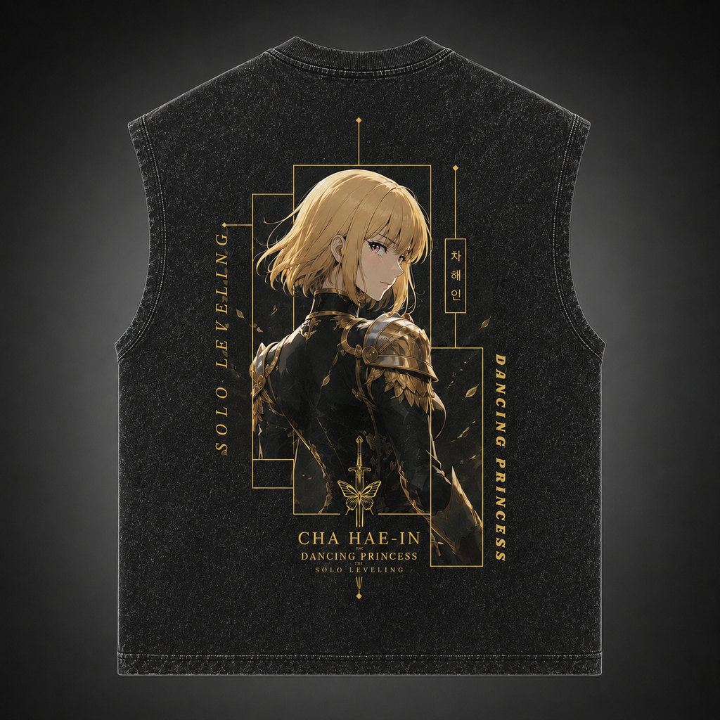 Cha Hae-In Solo Leveling Anime Tank Top - Dancing Princess Acid Wash Vest