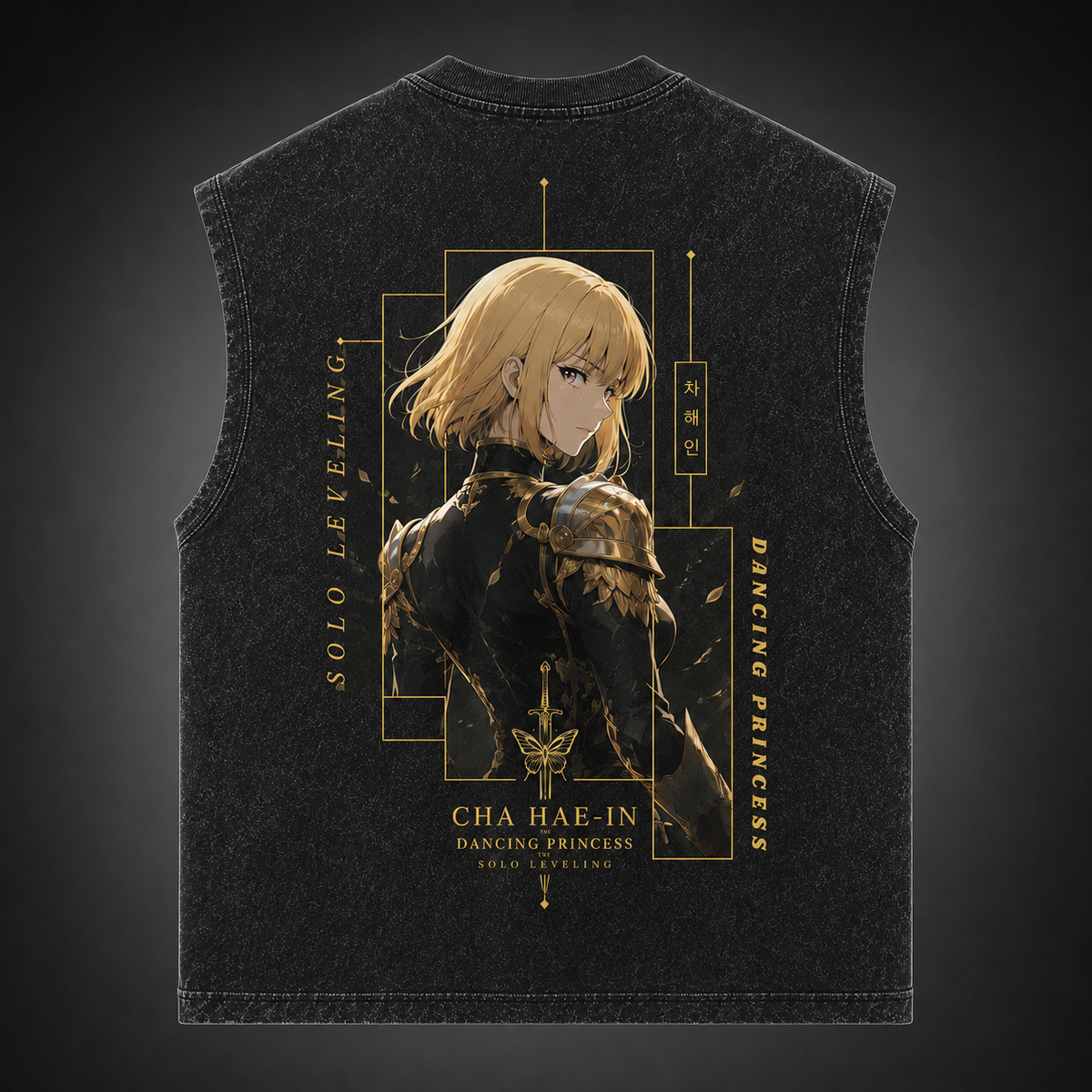 Cha Hae-In Solo Leveling Anime Tank Top - Dancing Princess Acid Wash Vest