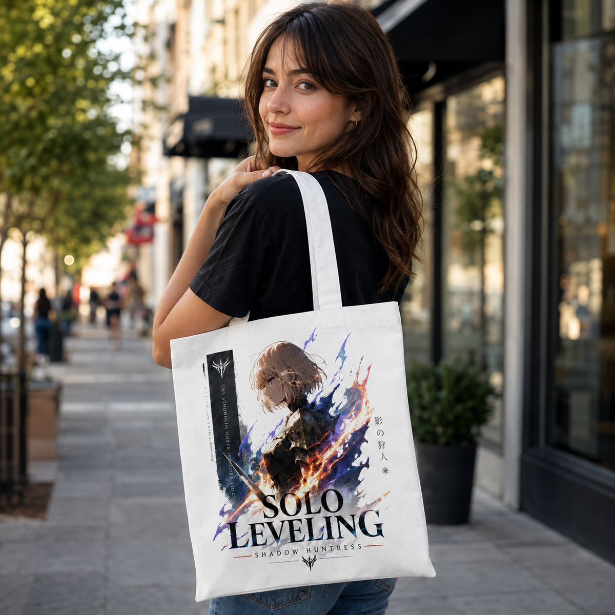 Cha Hae-In Solo Leveling Anime Canvas Tote Bag - Shadow Huntress