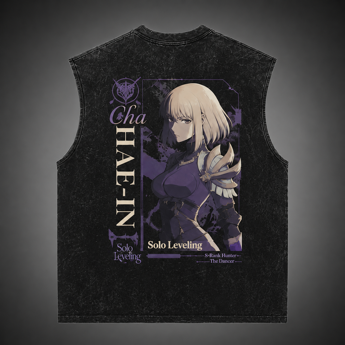 Cha Hae-In Solo Leveling Anime Tank Top - The Dancer Acid Wash Vest