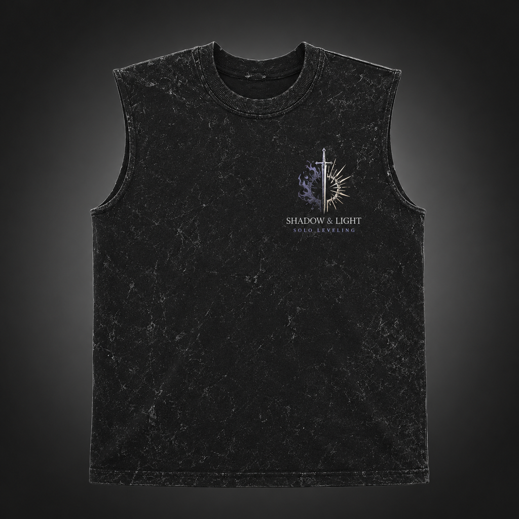 Cha Hae-In & Sung Jin-Woo Solo Leveling Anime Tank Top - Arise Together Acid Wash Vest