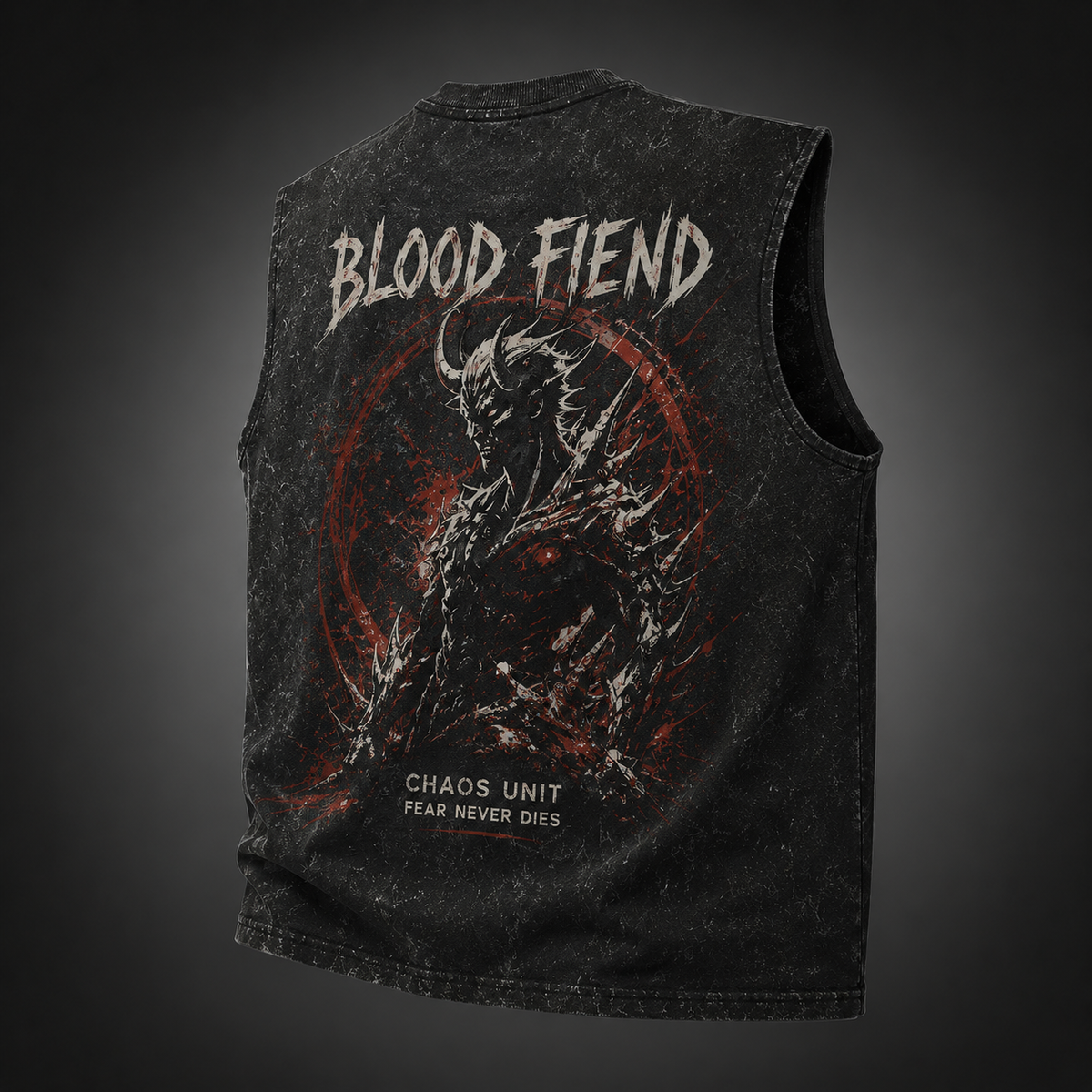 Chainsaw Man Anime Tank Top - (Denji) Blood Fiend Acid Wash Vest