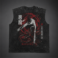 Chainsaw Man Anime Tank Top - (Denji) Devil Slash Acid Wash Vest