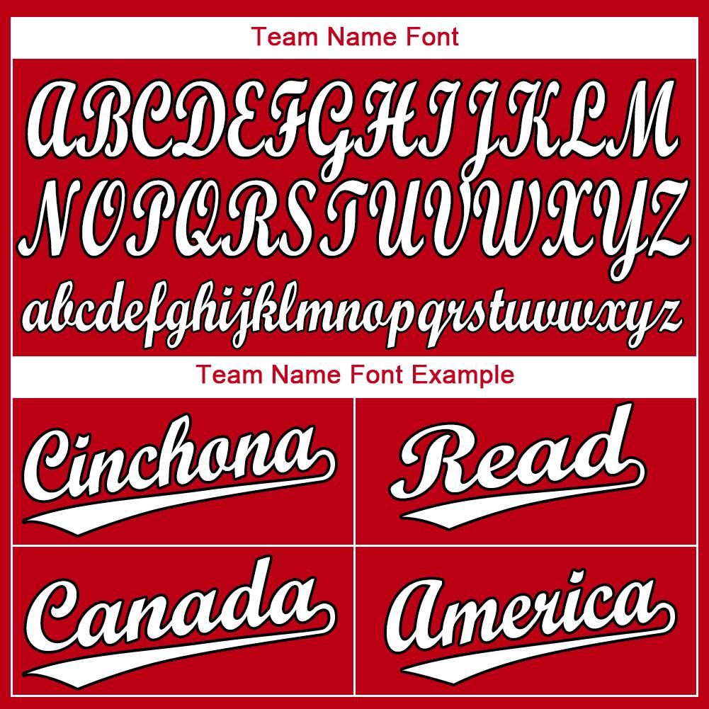 Custom Baseball Jersey - Red White-Black
