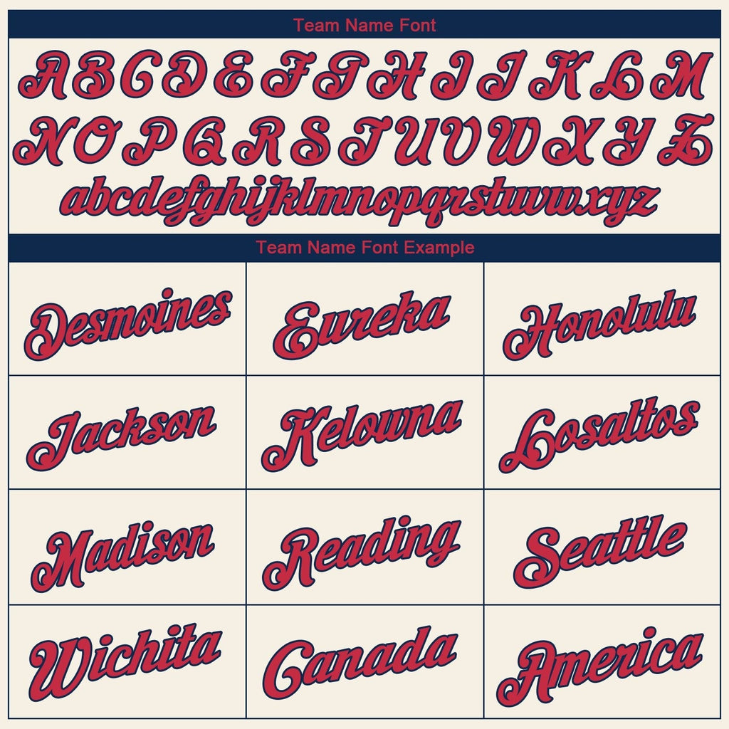 Custom Baseball Jersey - Cream Red-Navy - Style Cream0005