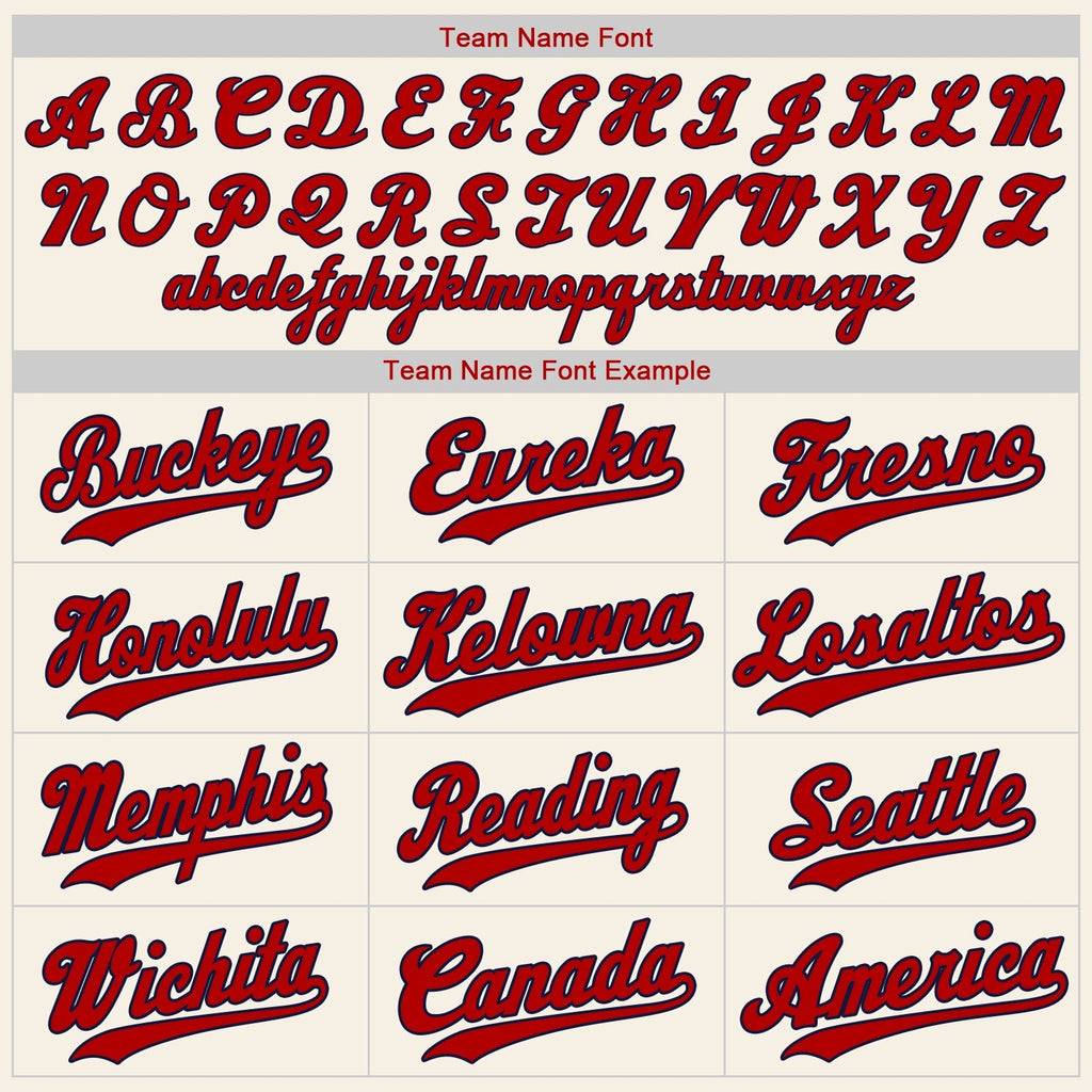 Custom Baseball Jersey - Cream Red-Navy - Style Cream0026