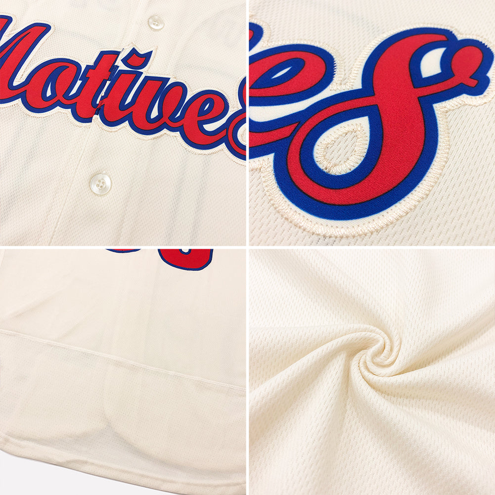Custom Baseball Jersey - Cream Red-Navy - Style Cream0026