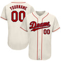 Custom Baseball Jersey - Cream Red-Navy - Style Cream0026
