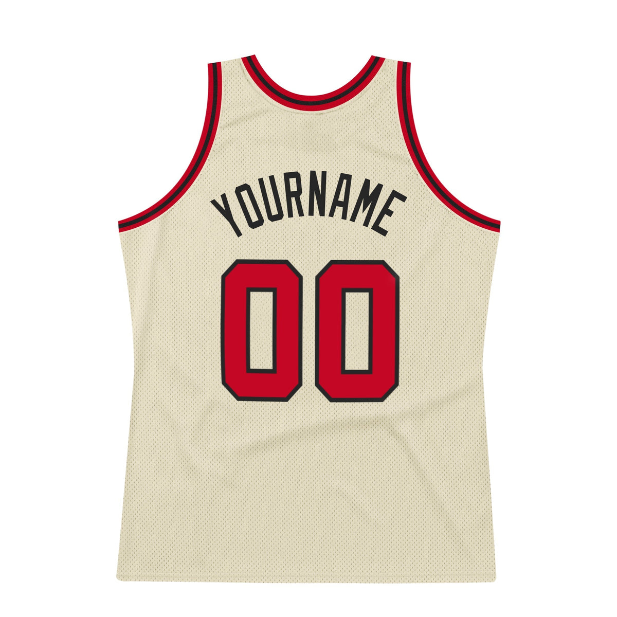 Custom Basketball Jersey - Cream Red-Black Throwback - Style Cream0089