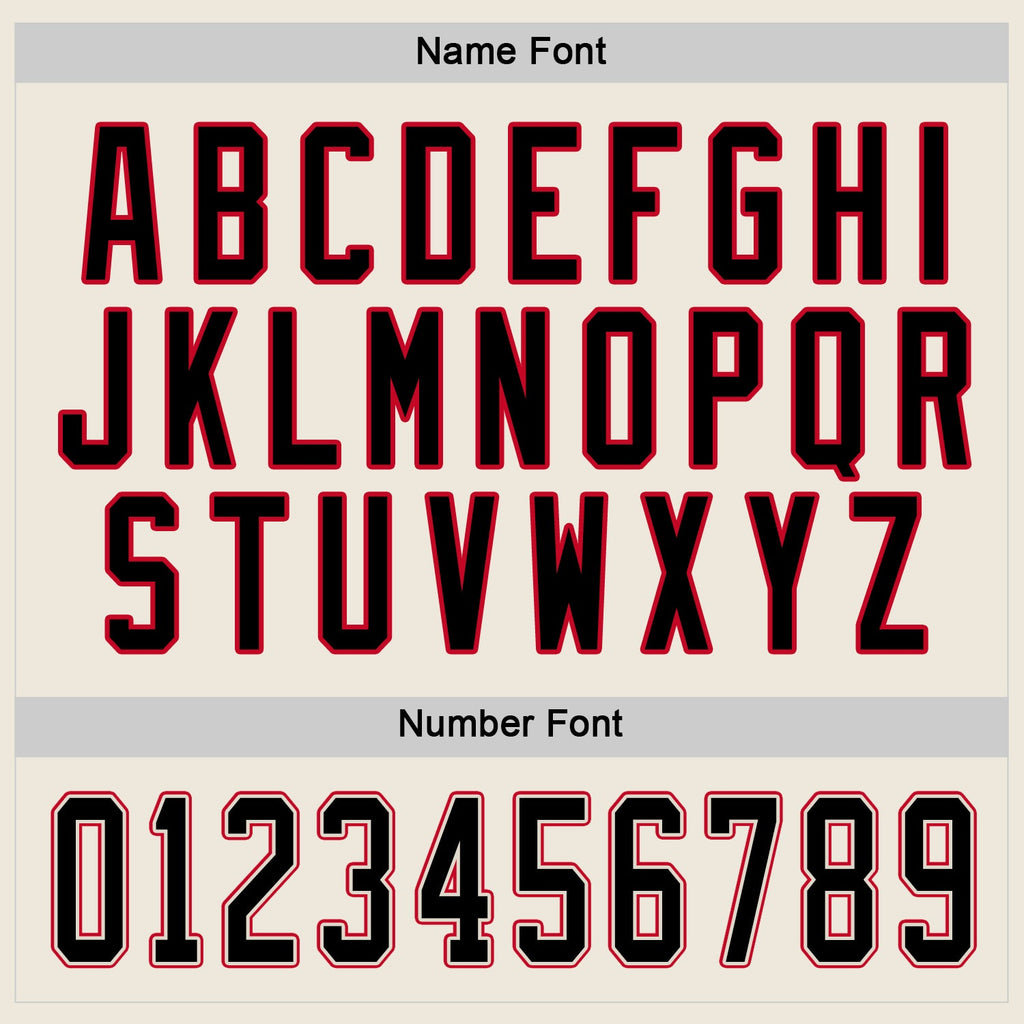 Custom Hockey Jersey - Cream Black-Red - Style Cream0158