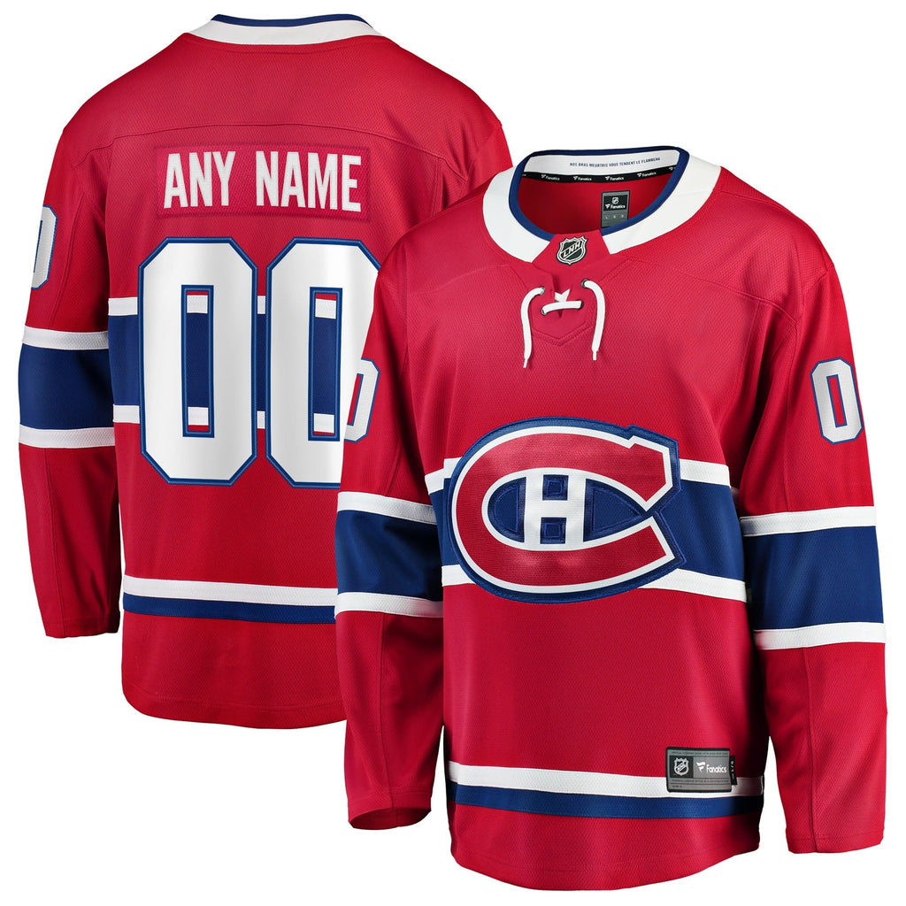 Montreal Canadiens Red Home Breakaway Custom Hockey Jersey