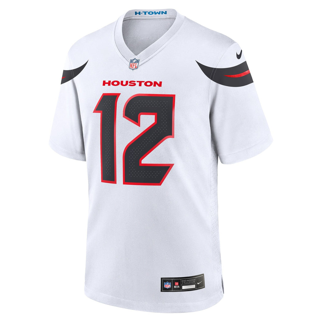 Houston Texans Nico Collins White Game Football Jersey